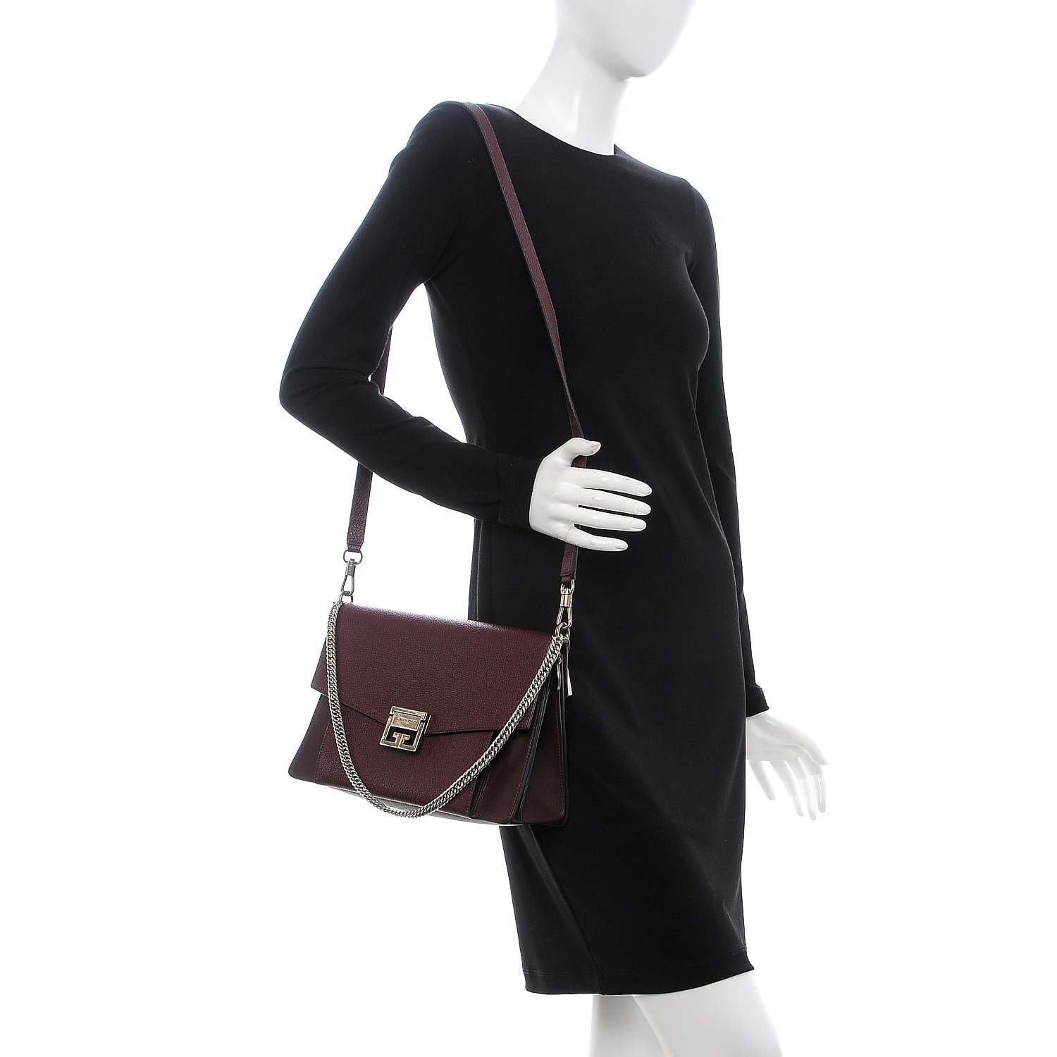 Givenchy Goatskin Medium GV3 Flap Aubergine 2 of 6