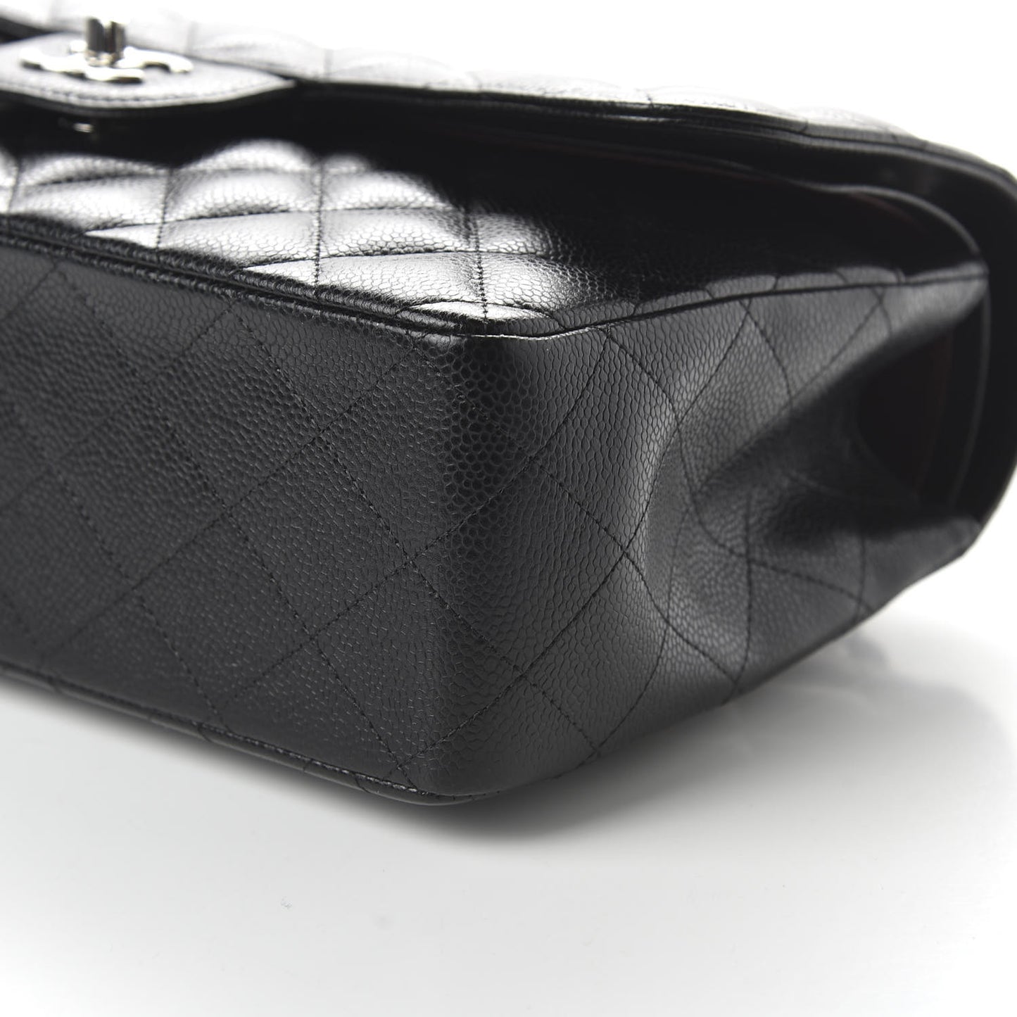 Caviar Quilted Jumbo Double Flap Black