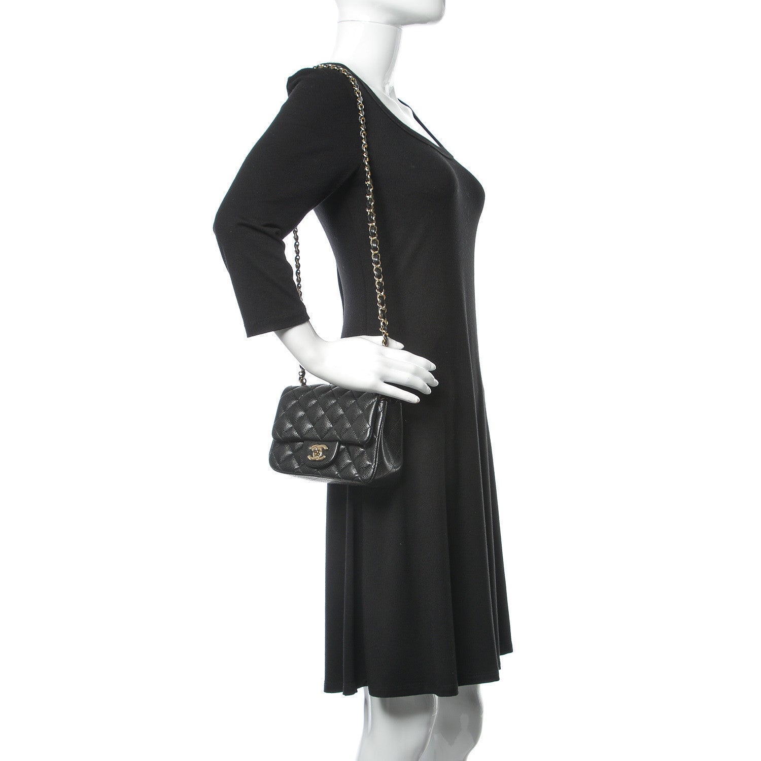 Chanel Caviar Quilted Mini Square Flap Black 2 of 14