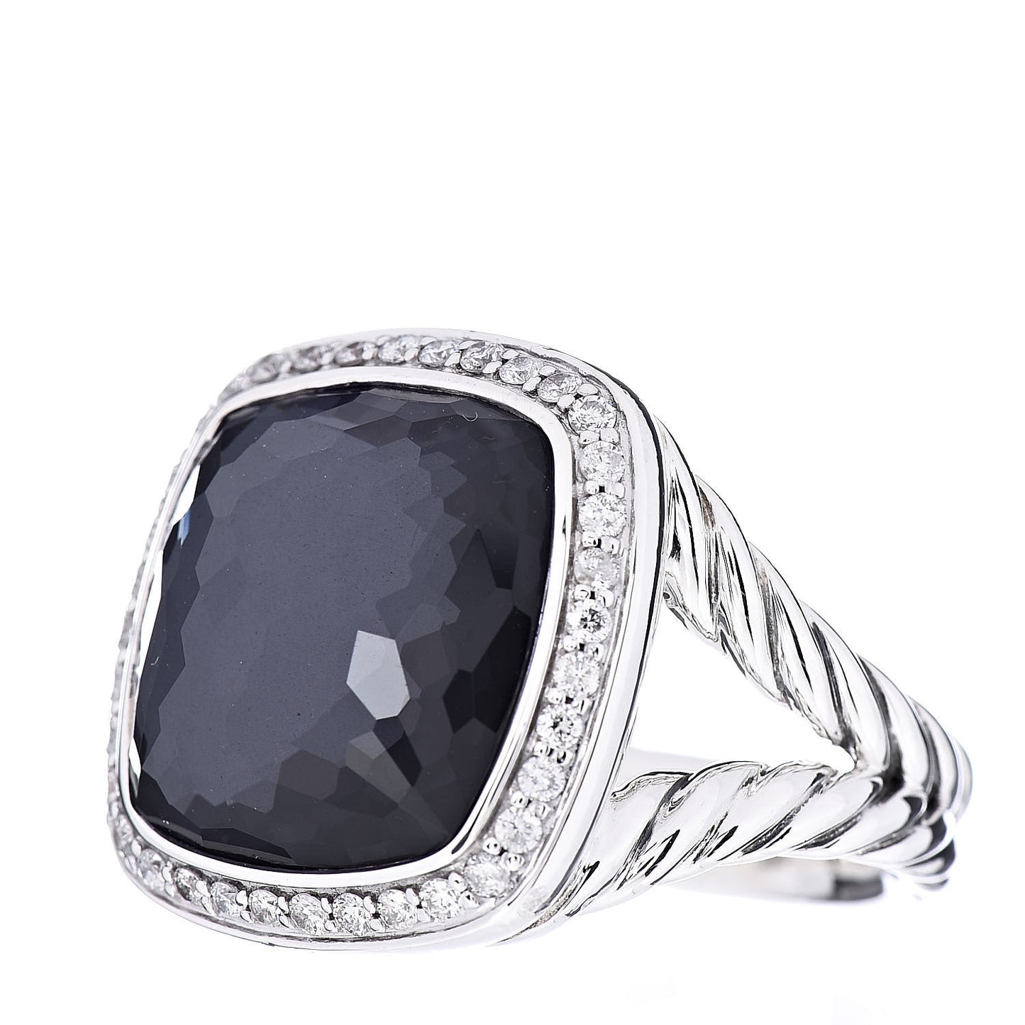 Sterling Silver Diamond Black Orchid 14mm Albion Ring 52 6