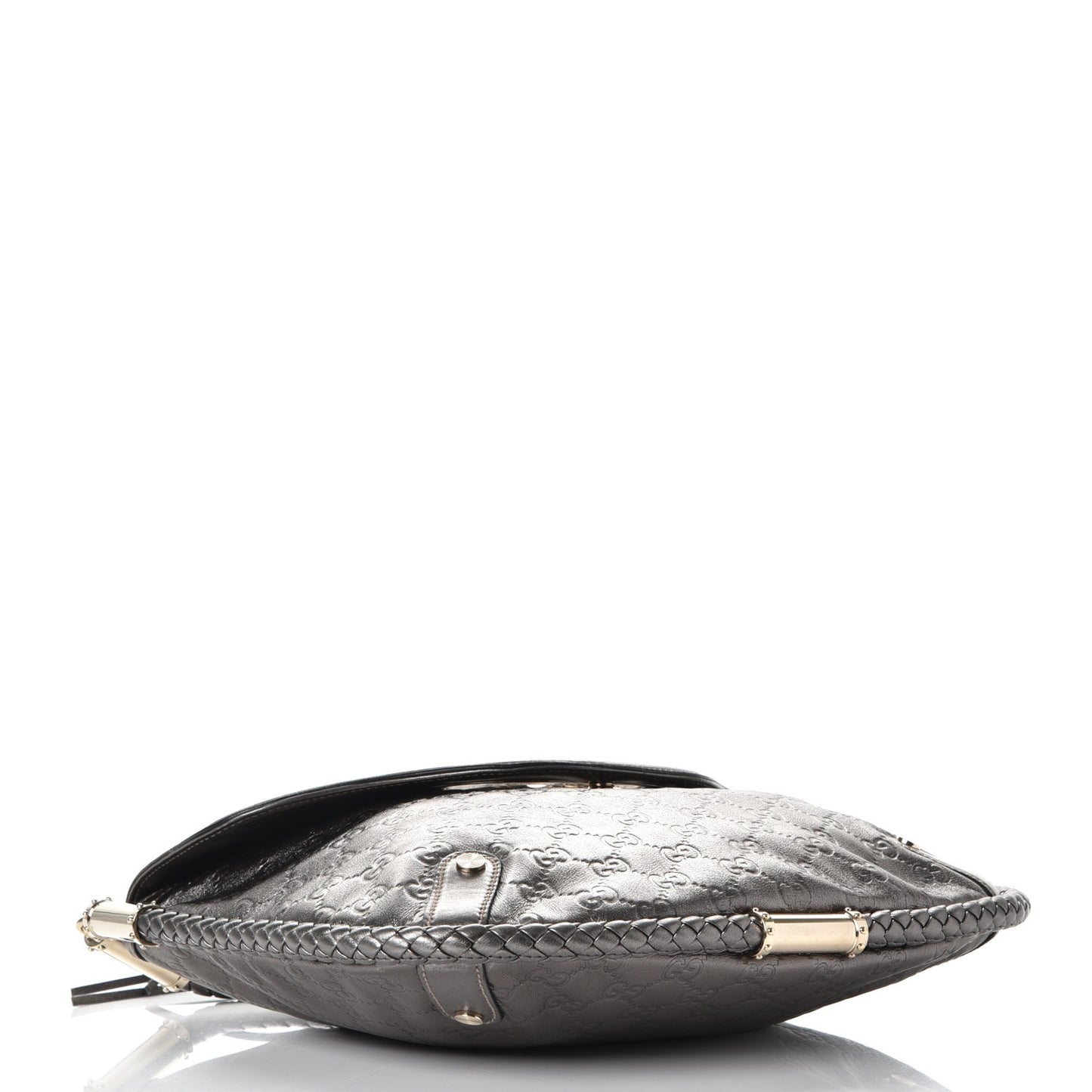 Guccissima Britt Tassel Shoulder Bag Gunmetal
