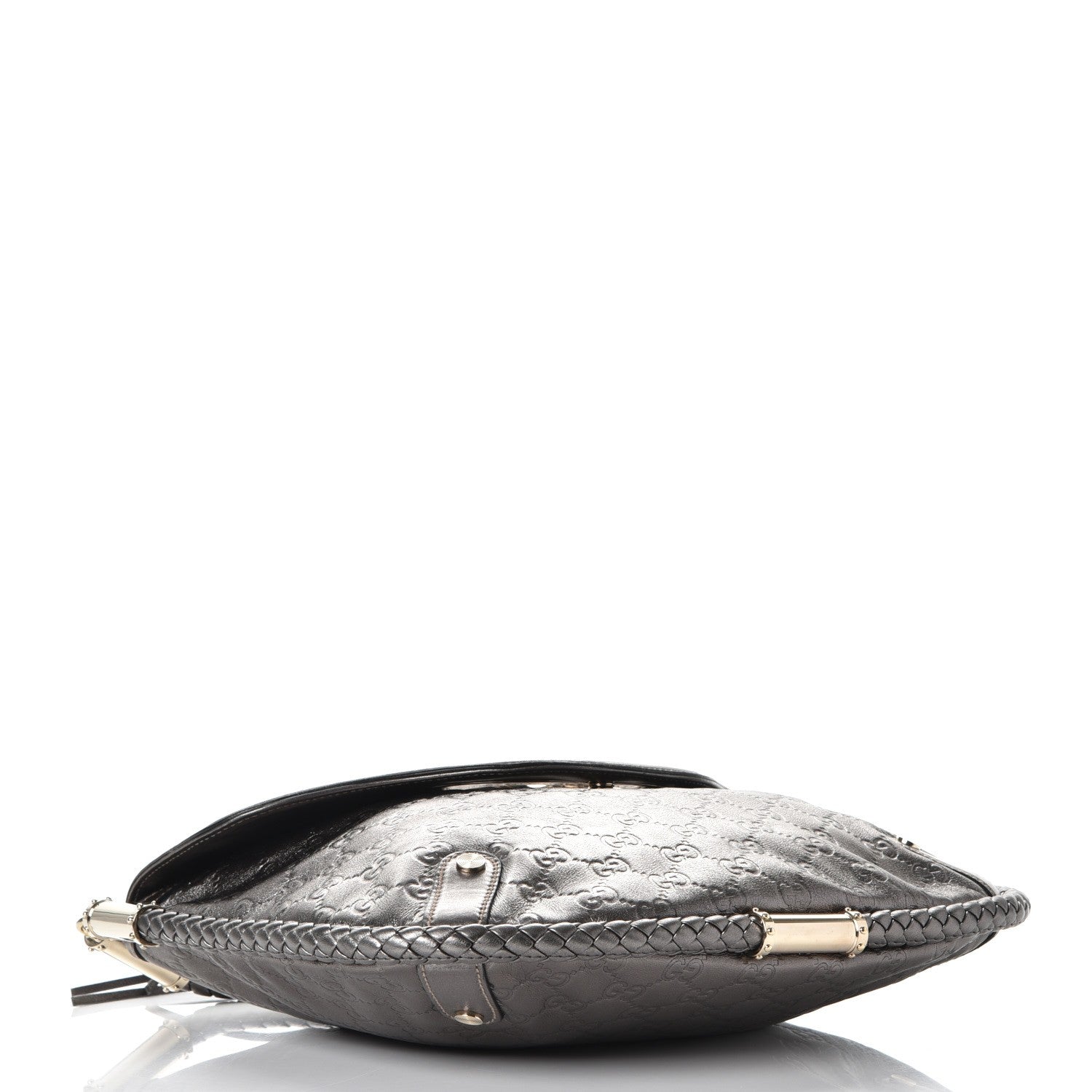 Gucci Guccissima Britt Tassel Shoulder Bag Gunmetal 4 of 8