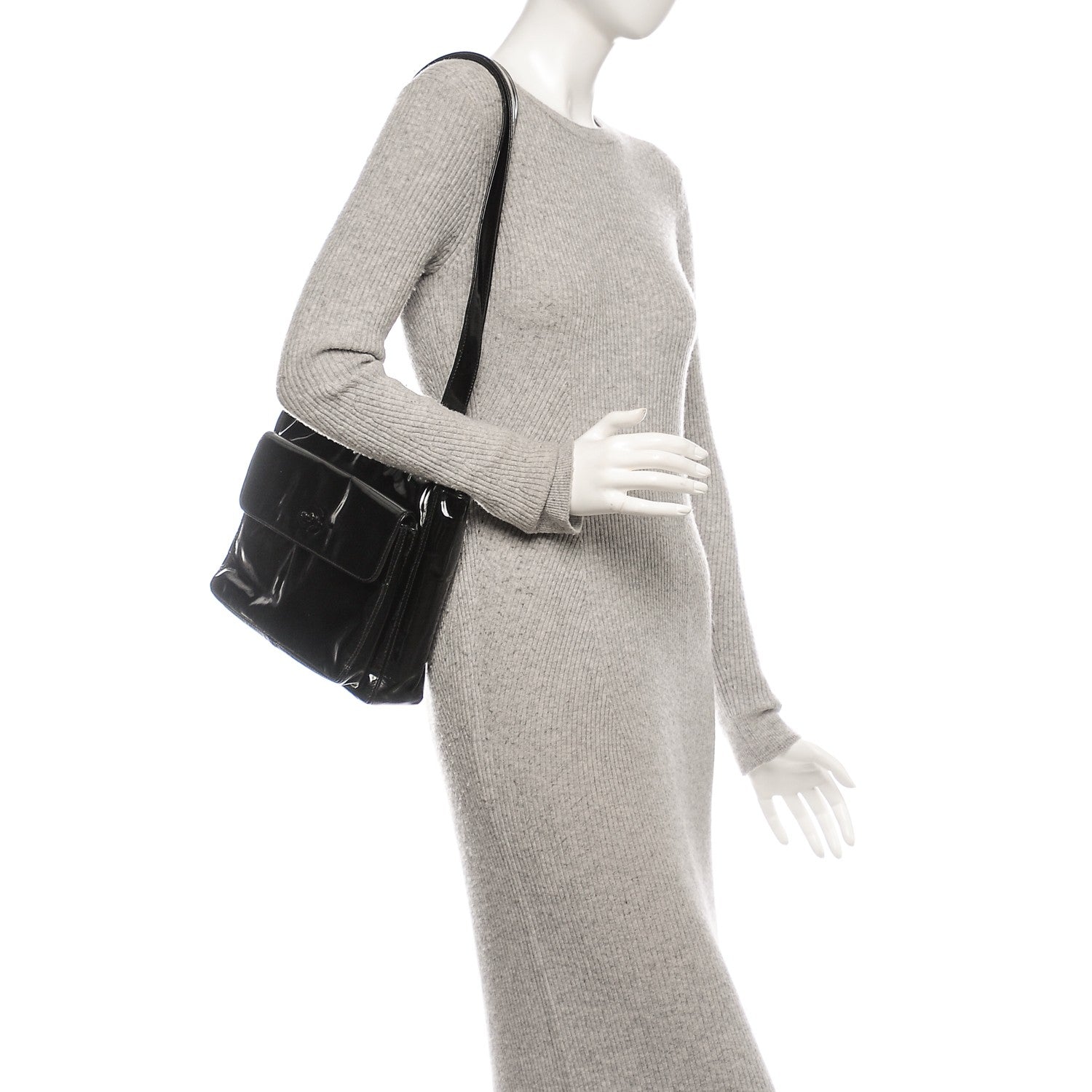 Chanel Patent CC Flap Tote Black 2 of 12