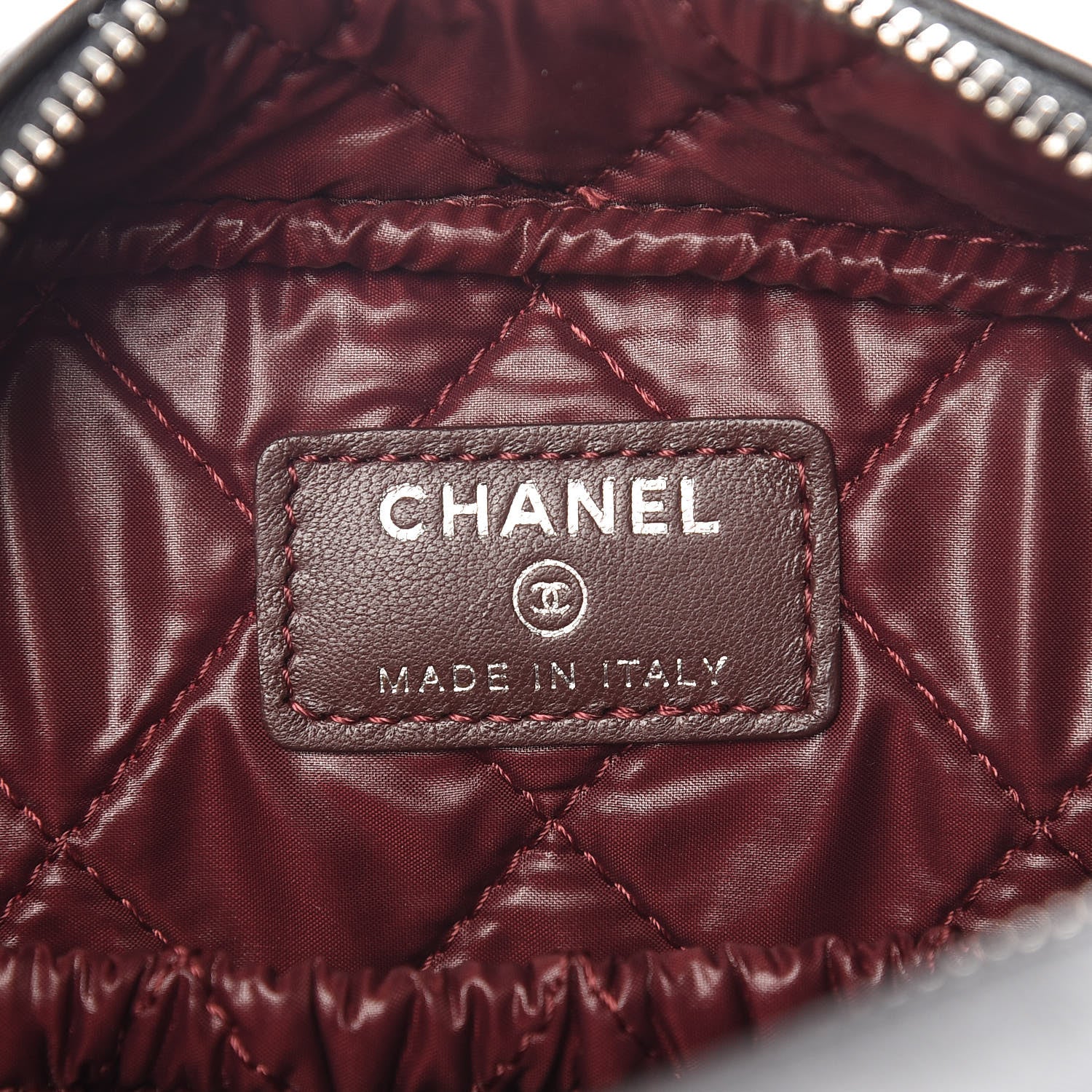 Chanel Lambskin Quilted Medium Curvy Pouch Cosmetic Case Black 6 of 7