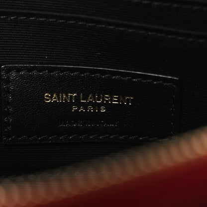 Saint Laurent Grained Lambskin Quilted Mini Becky Double Zip Bag Rouge Eros 6 of 11