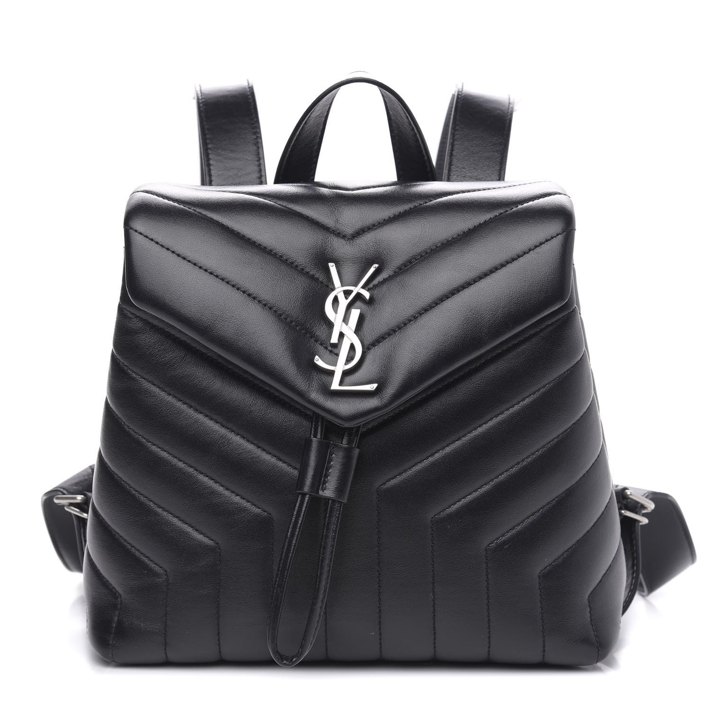Calfskin Y Quilted Monogram Small Loulou Backpack Black