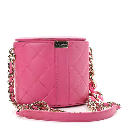 Chanel Lambskin Resin Elegant Chain Vanity Case Dark Pink 2 of 15