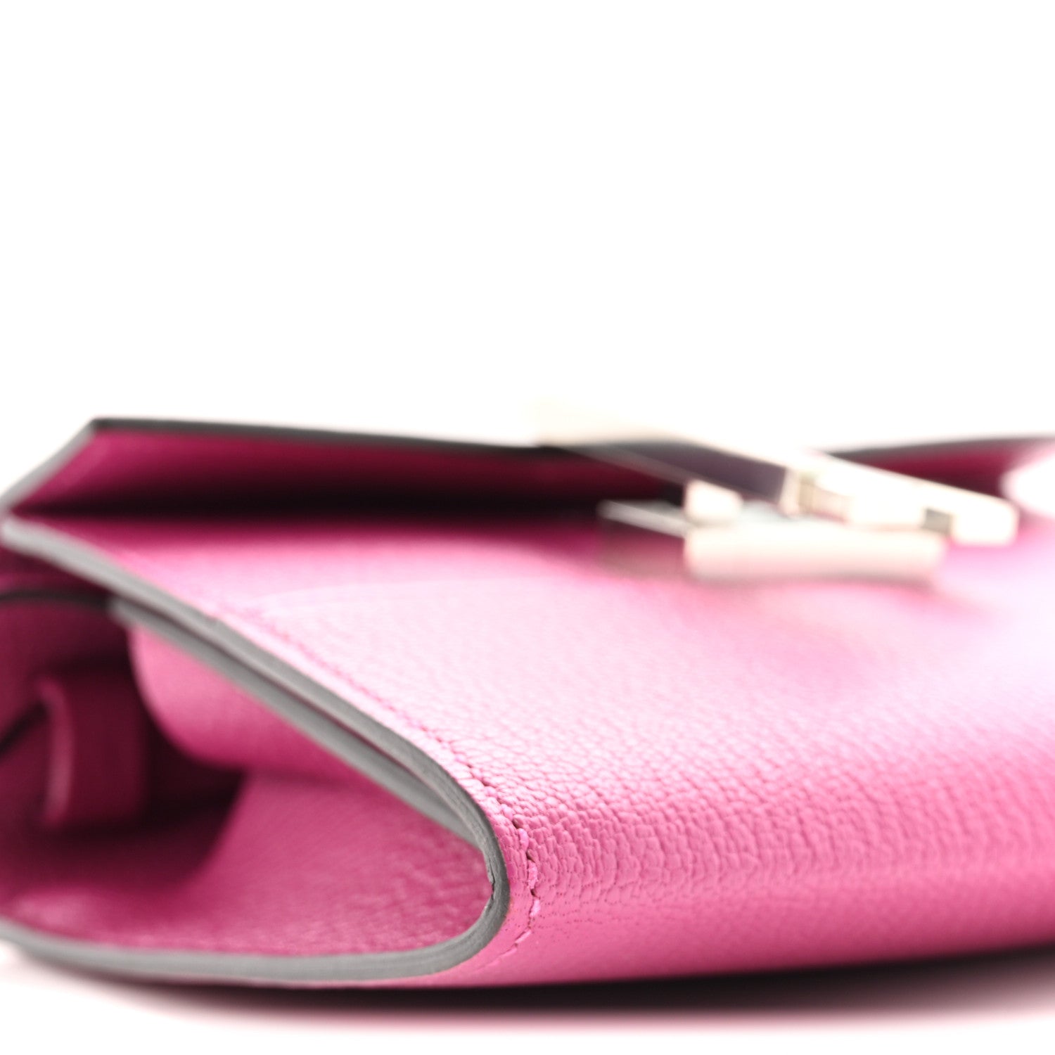 Hermes Chevre Mysore Enamel Mini Cinhetic Wallet  Rose Pourpre 9 of 11