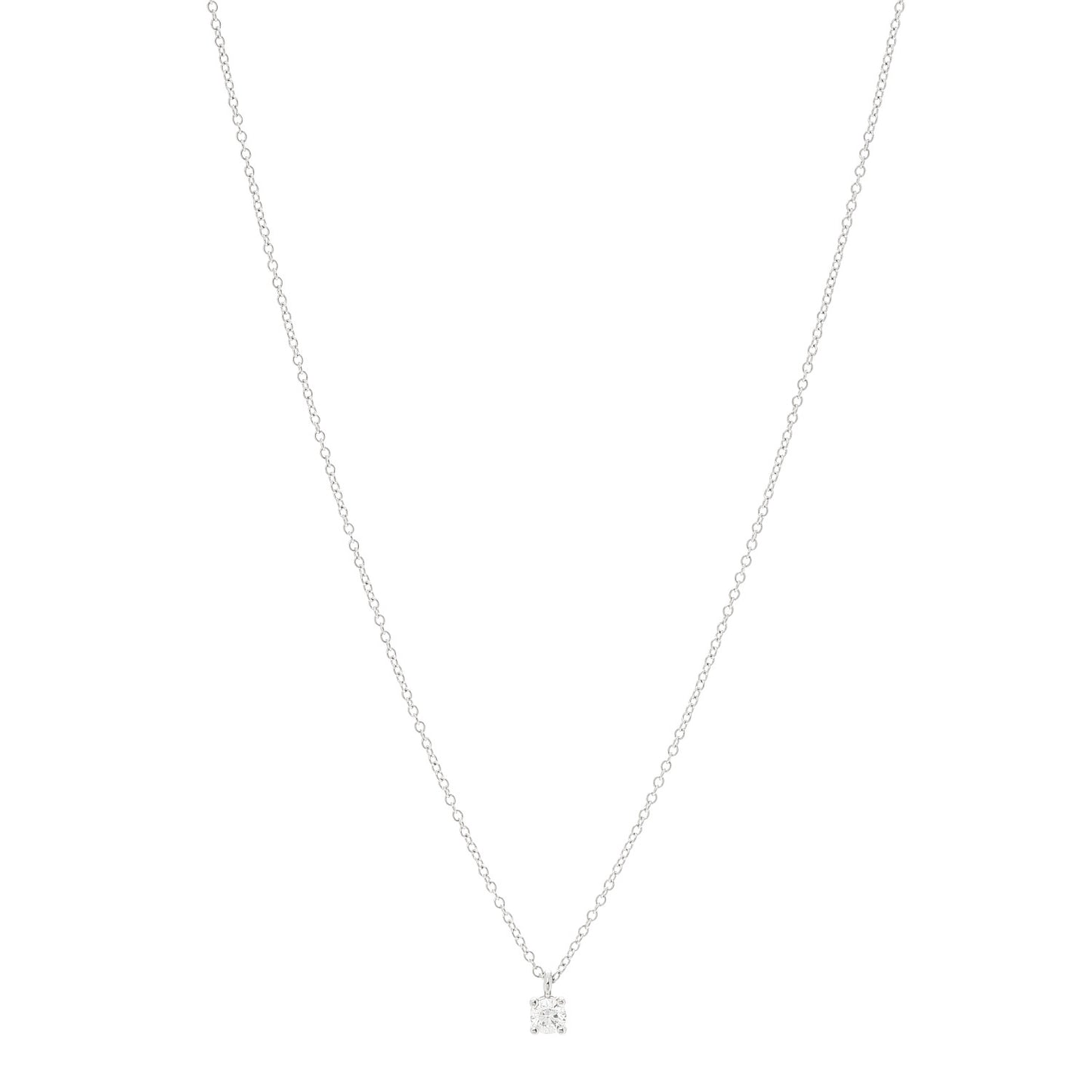 Platinum Diamond .20ct Solitaire Pendant Necklace