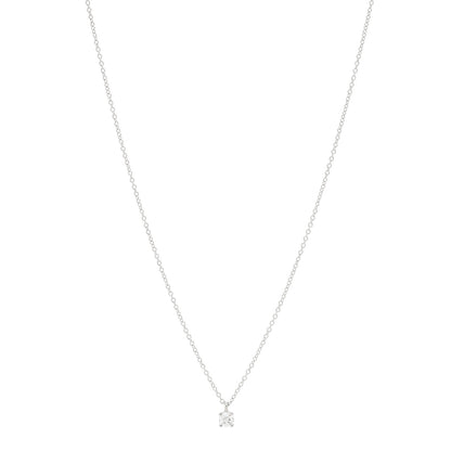 Tiffany Platinum Diamond .20ct Solitaire Pendant Necklace 1 of 6