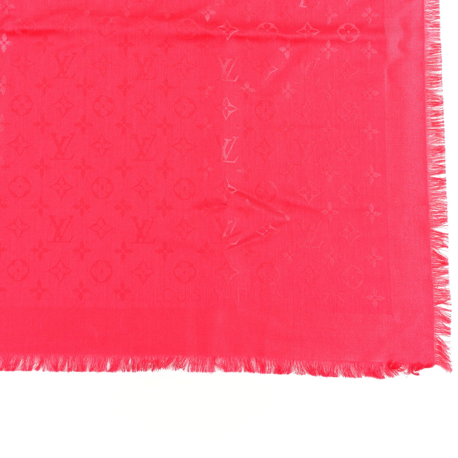 Louis Vuitton Silk Wool Monogram Shawl Vermillon 2 of 3