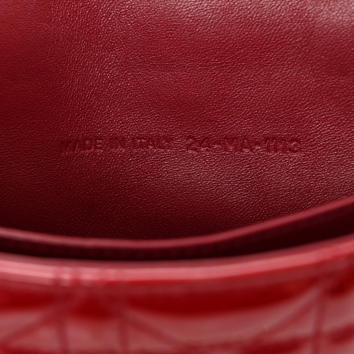 Patent Cannage Miss Dior Promenade Pouch Red