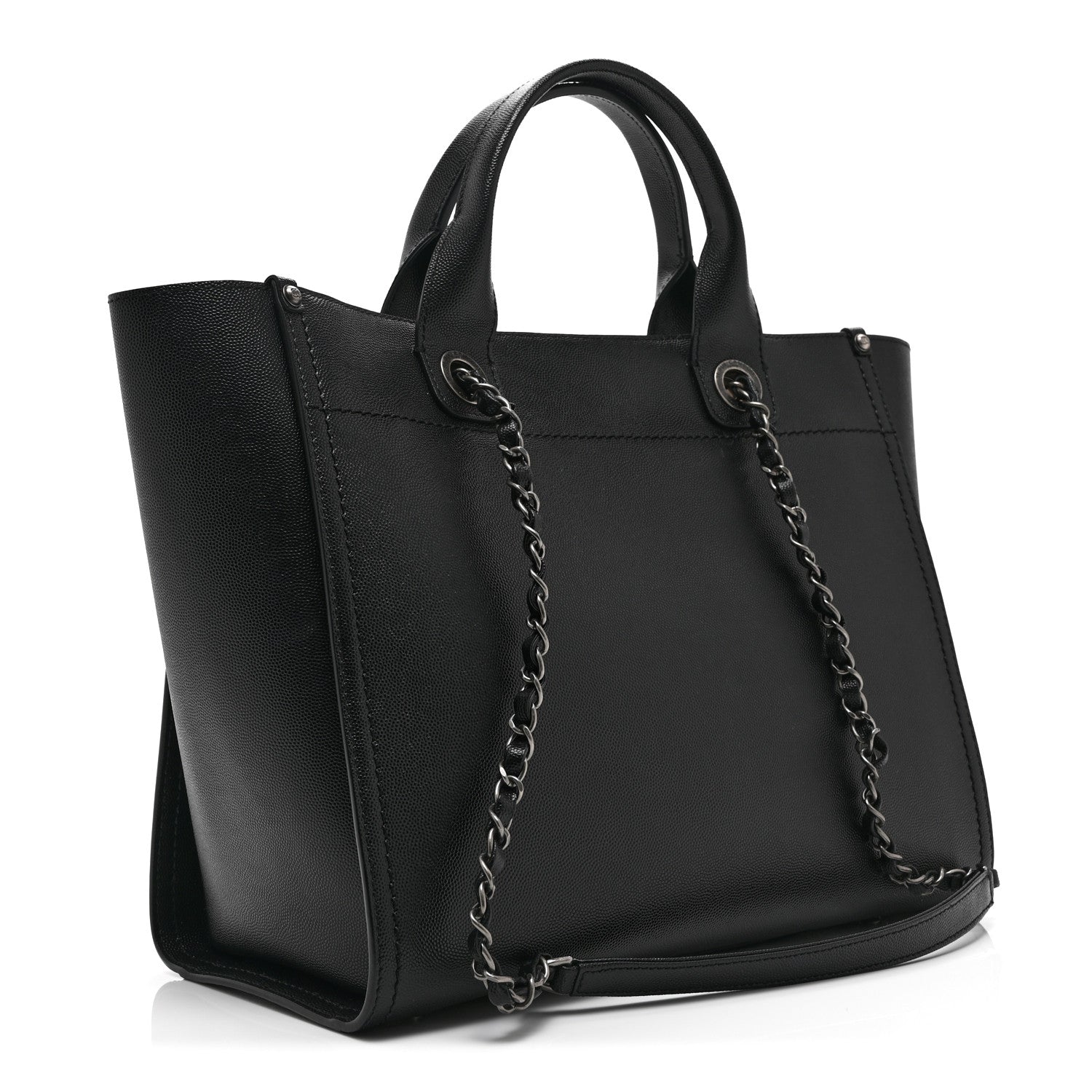 Chanel Caviar Small Studded Deauville Tote Black 3 of 10