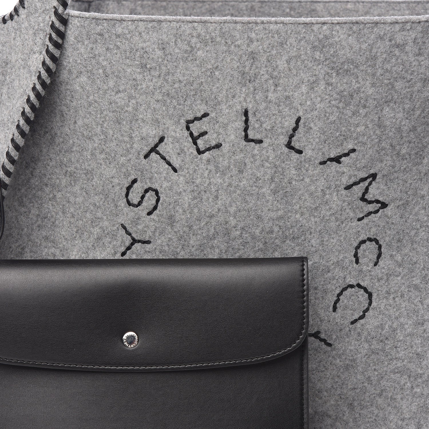 Stella McCartney Eco Felt East West Tote Smoke Slate 12 of 12