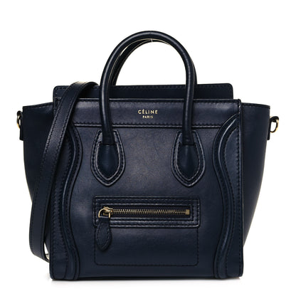 Celine Smooth Calfskin Nano Luggage Midnight 1 of 12