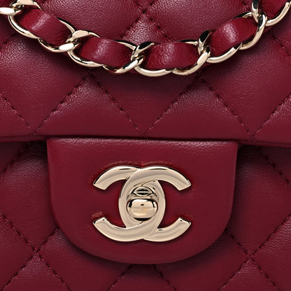 Chanel Lambskin Quilted Mini Rectangular Flap Burgundy 7 of 12