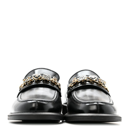 Chanel Calfskin Enamel Charms Mocassin Loafers 39 Black 3 of 11