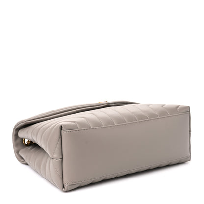 Saint Laurent Calfskin Y Quilted Monogram Medium Loulou Chain Satchel Grey Brown 3 of 8