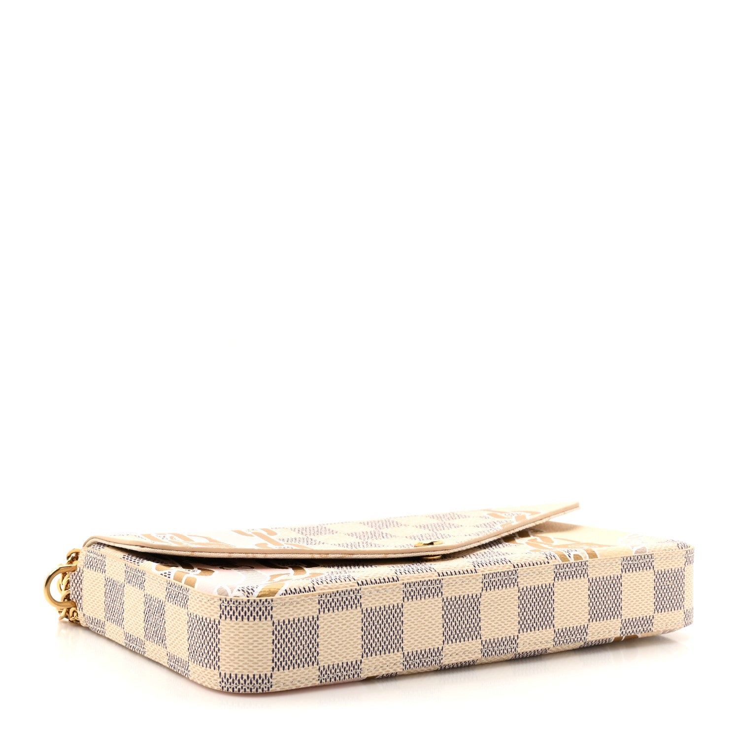 Louis Vuitton Damier Azur Nautical Pochette Felicie Chain Wallet 5 of 10