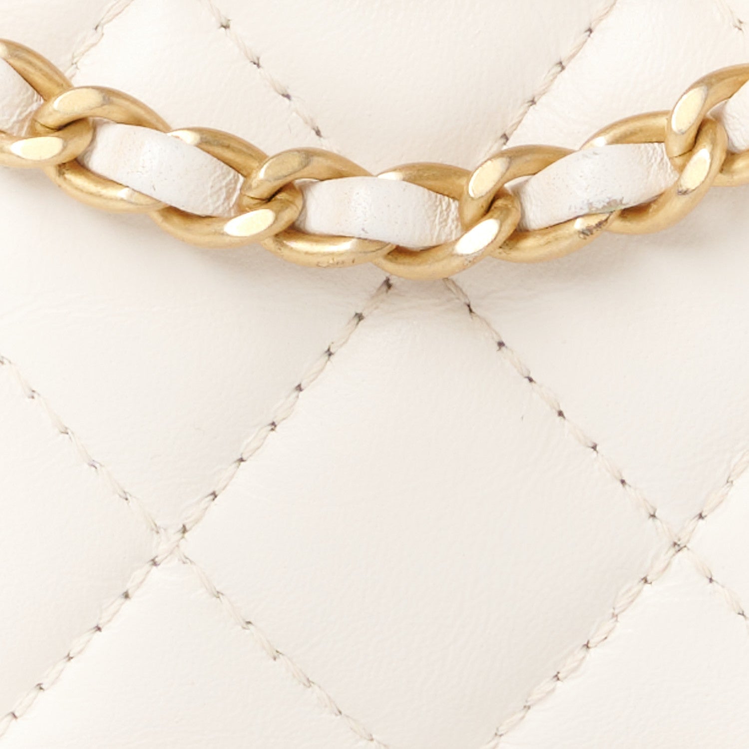Chanel Shiny Aged Calfskin Quilted Nano Kelly Shopper White 8 of 11