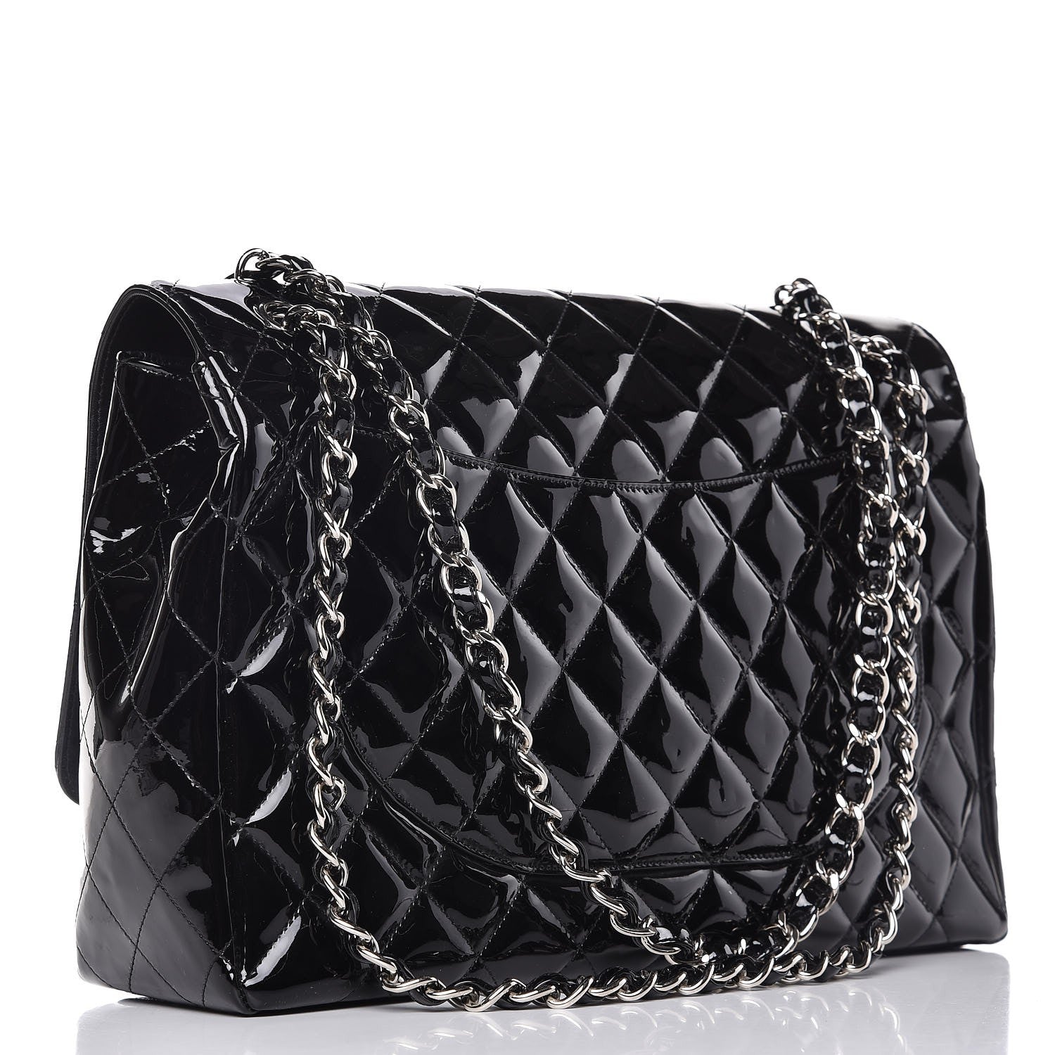 Chanel Patent Quilted Maxi Single Flap Black 4 of 10