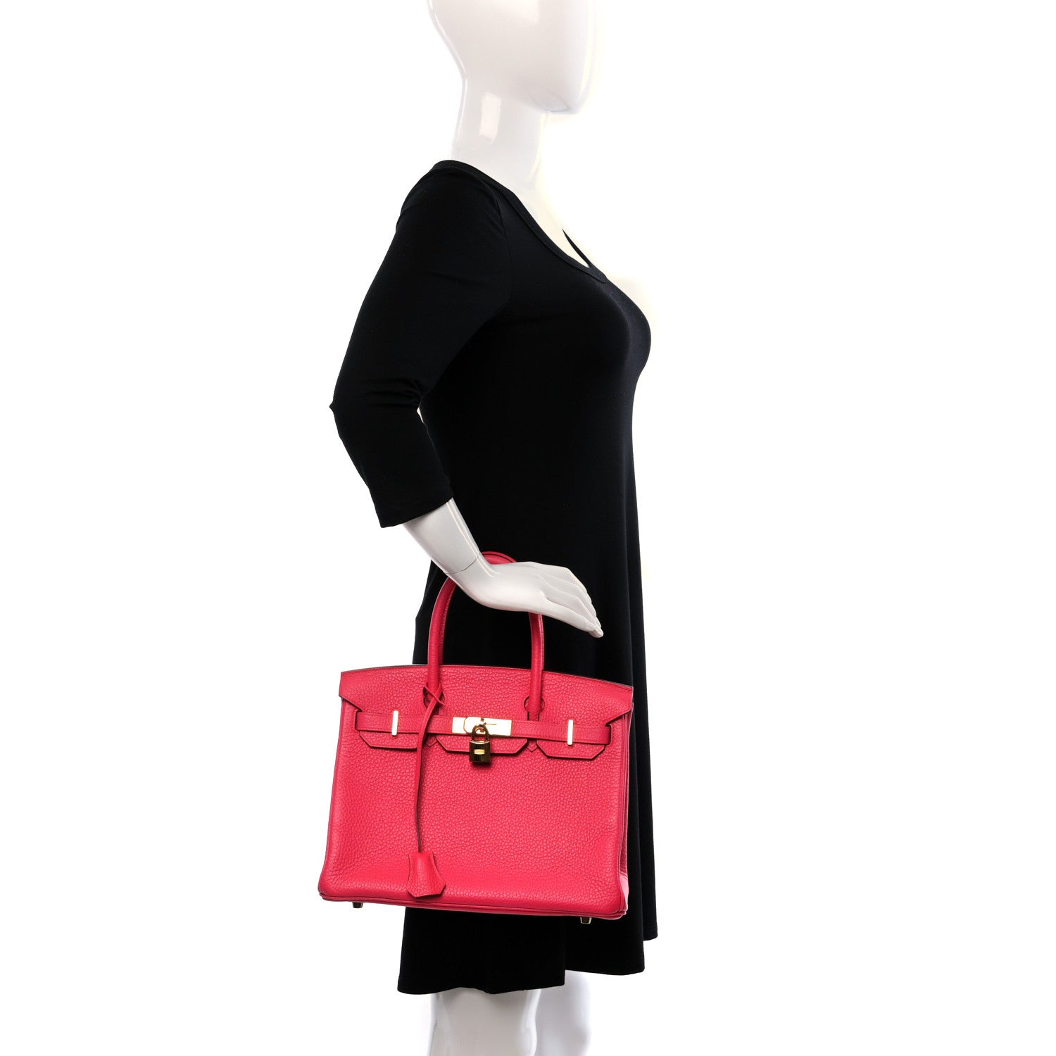Hermes Taurillon Clemence Birkin 30 Rose Extreme 3 of 14