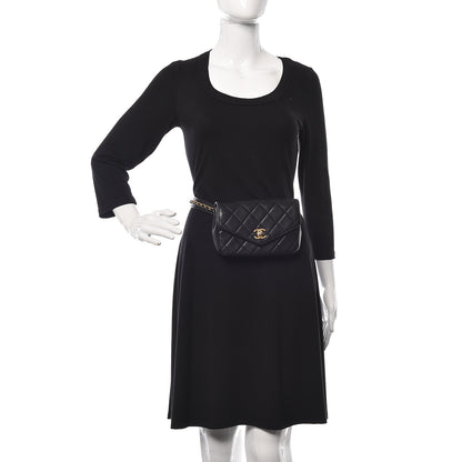 Chanel Calfskin Quilted Flap Waist Bag Black 2 of 11