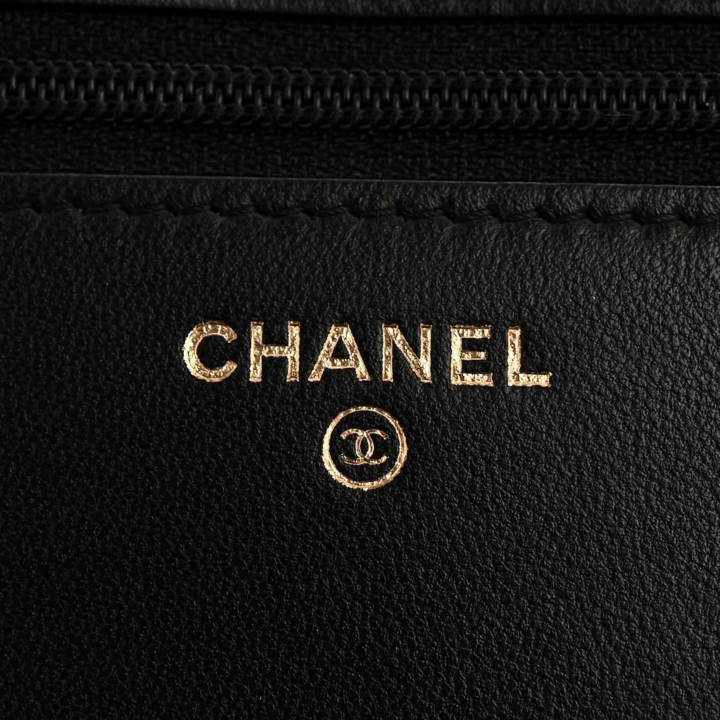 Lambskin Quilted Trendy CC Wallet On Chain WOC Black