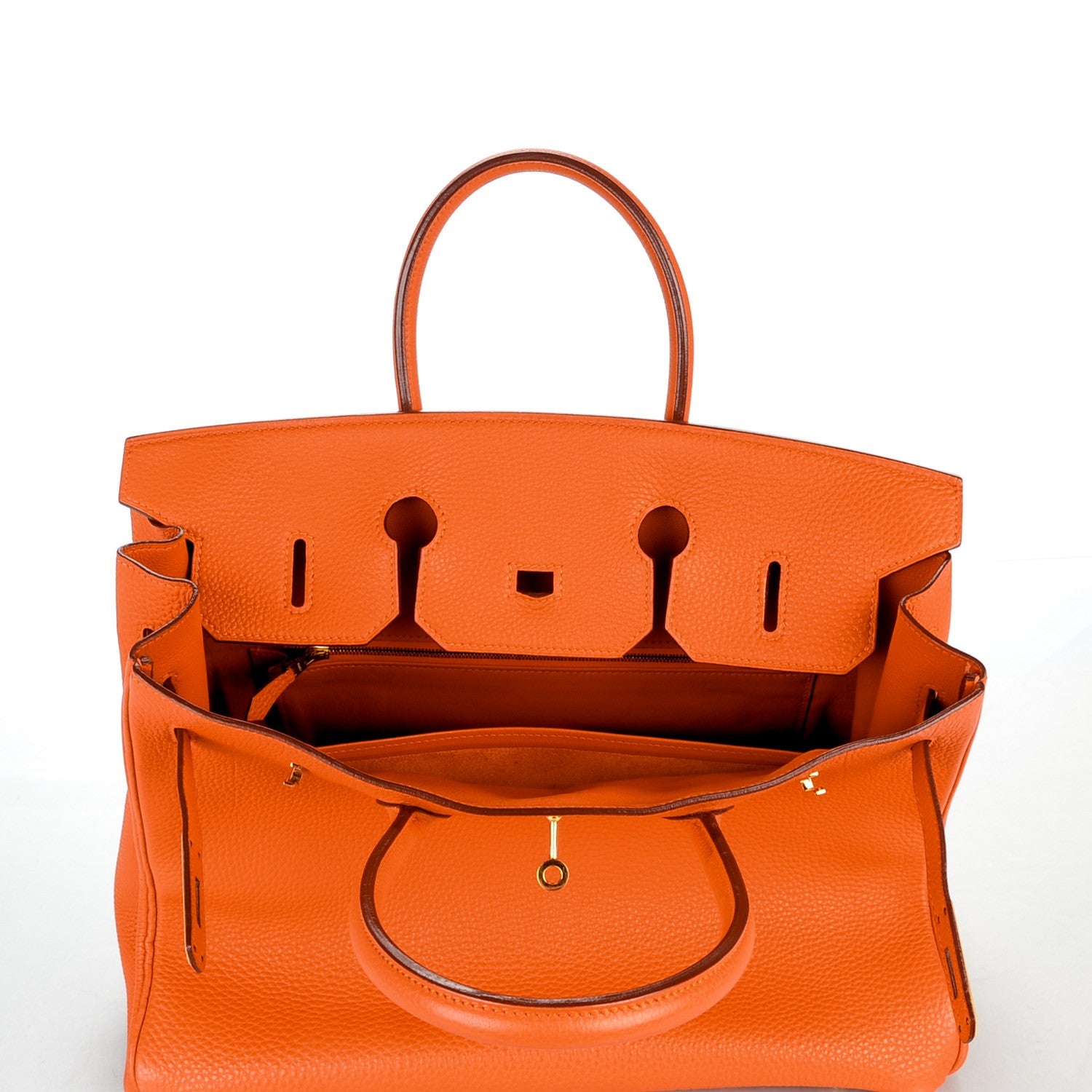 Hermes Taurillon Clemence Birkin 35 Orange 22 of 23