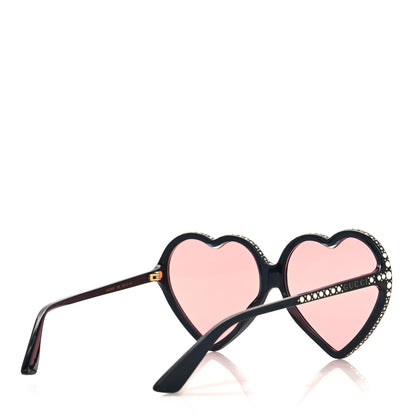 Gucci X ELTON JOHN Crystal Heart Sunglasses GG0360S Black 4 of 8