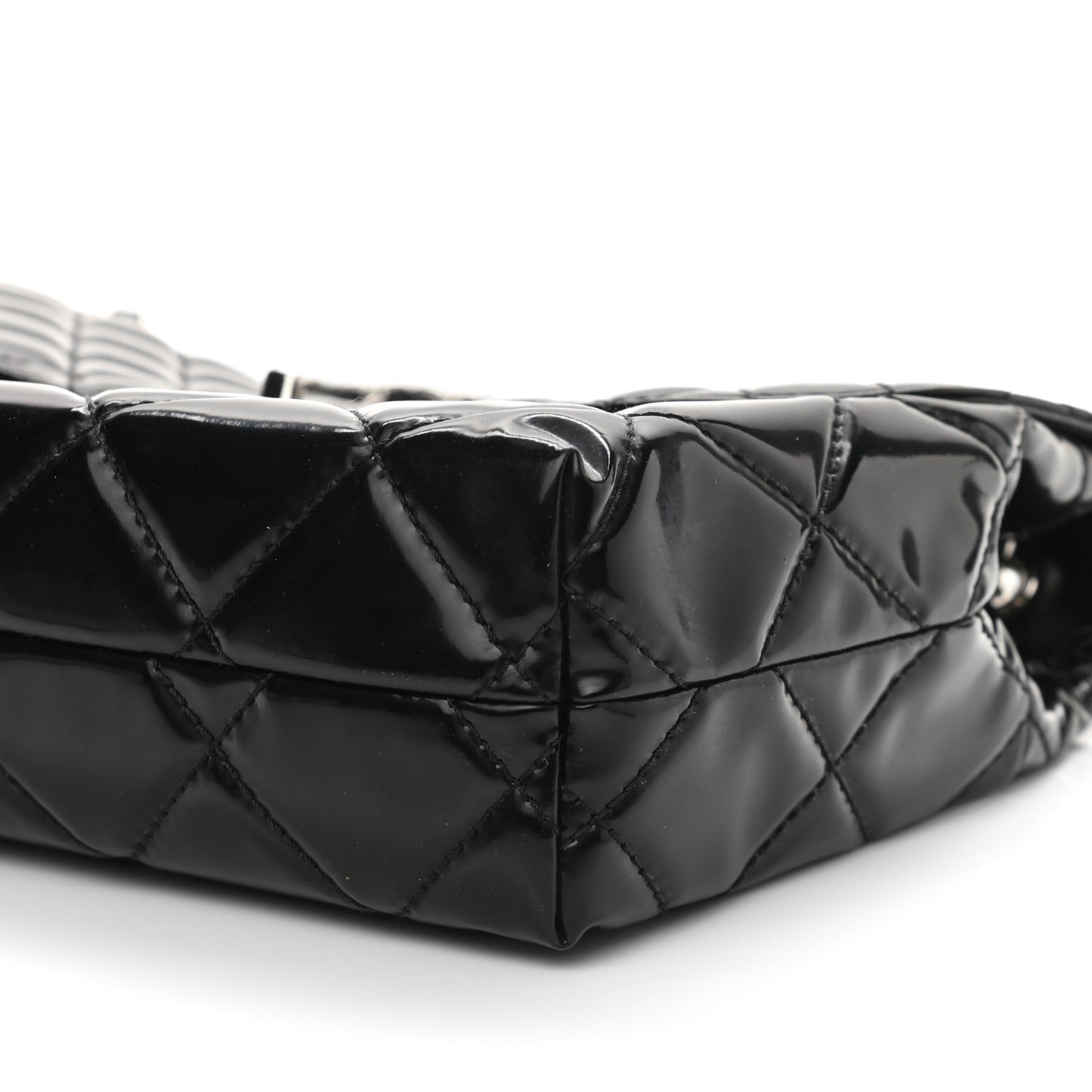 Vinyl Quilted In The Business Flap Bag Black