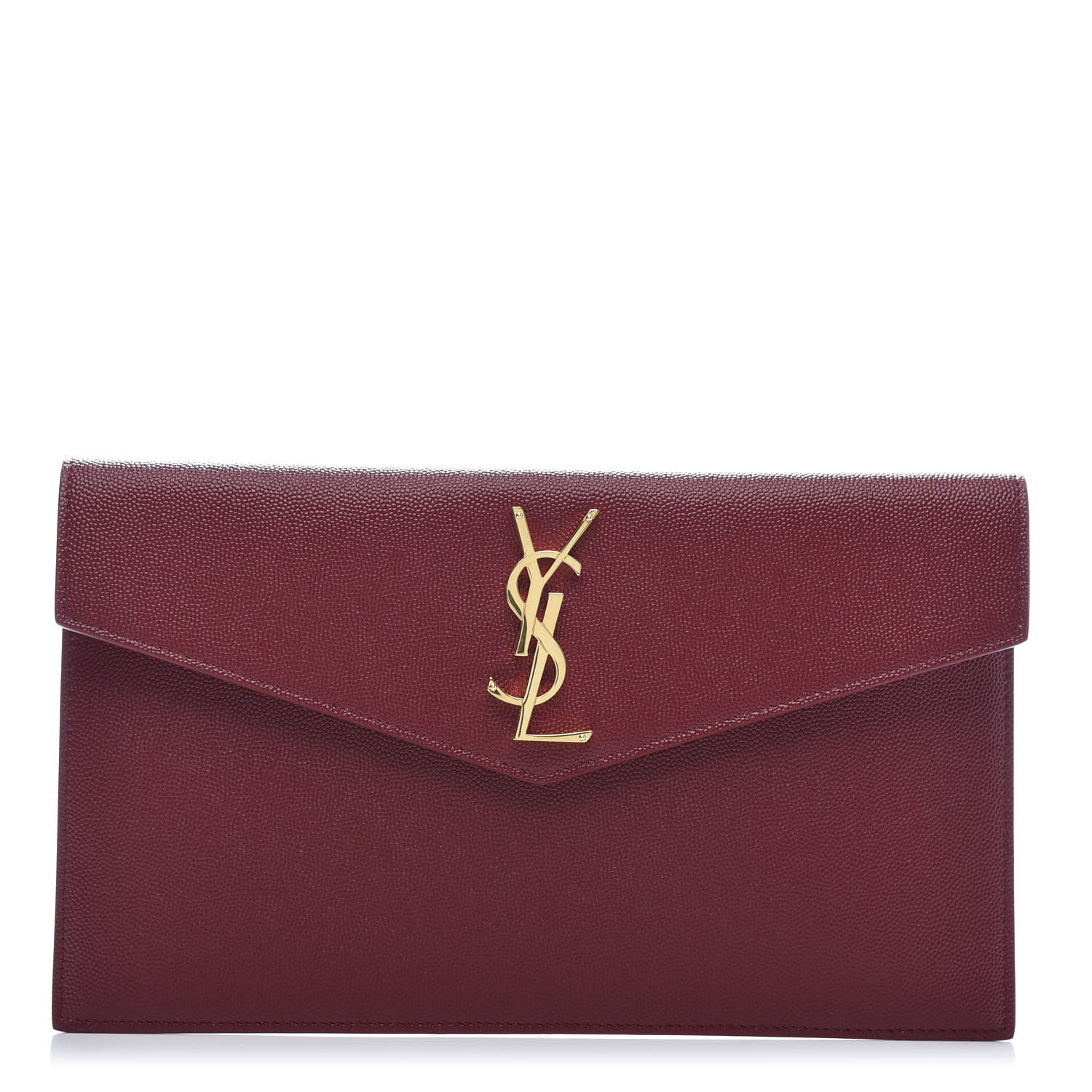 Saint Laurent Grain De Poudre Uptown Pouch Burgundy 1 of 10