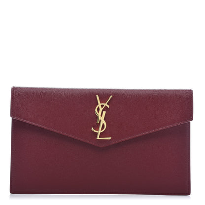 Saint Laurent Grain De Poudre Uptown Pouch Burgundy 1 of 10