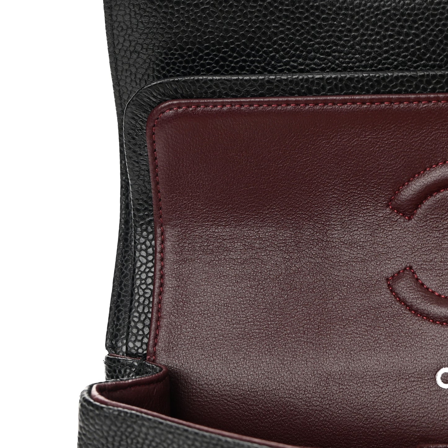 Caviar Quilted Small Double Flap Black