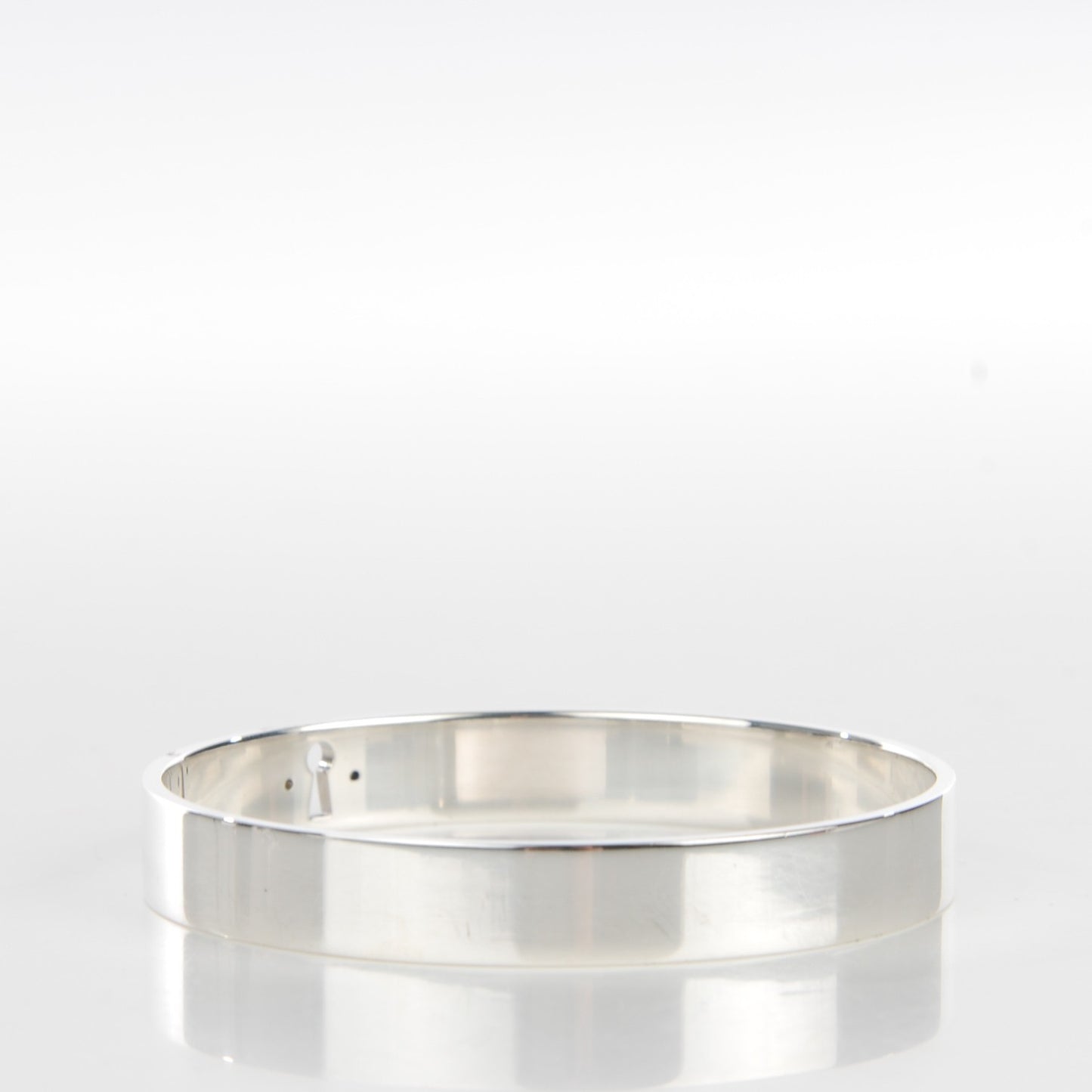 Sterling Silver Diamond Narrow Locks Bangle Bracelet