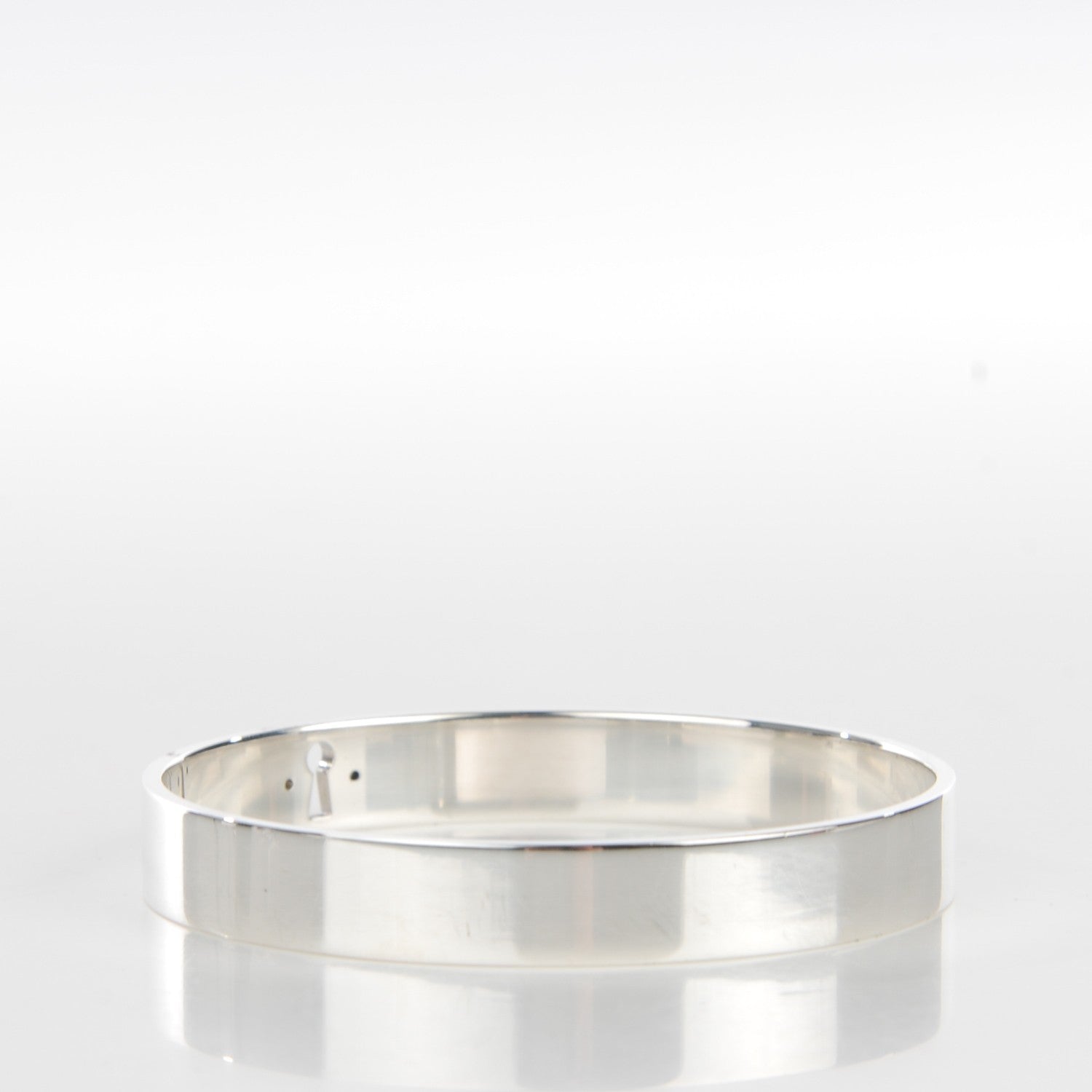 Tiffany Sterling Silver Diamond Narrow Locks Bangle Bracelet 3 of 5