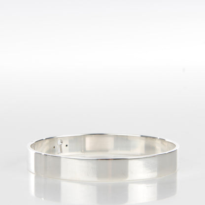 Tiffany Sterling Silver Diamond Narrow Locks Bangle Bracelet 3 of 5