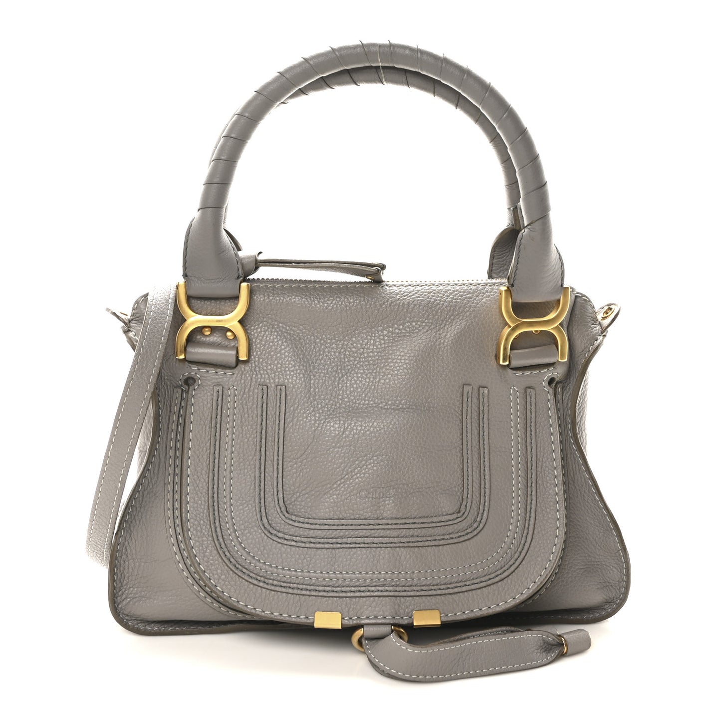 Calfskin Small Marcie Satchel Cashmere Grey