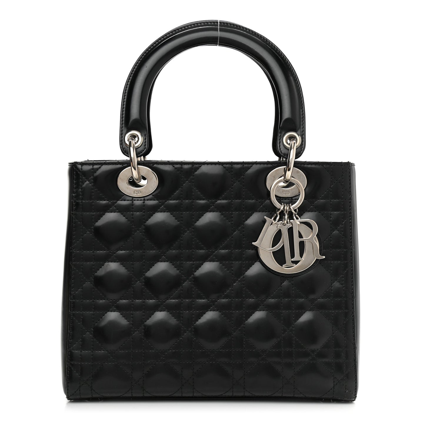 Patent Cannage Medium Lady Dior Black