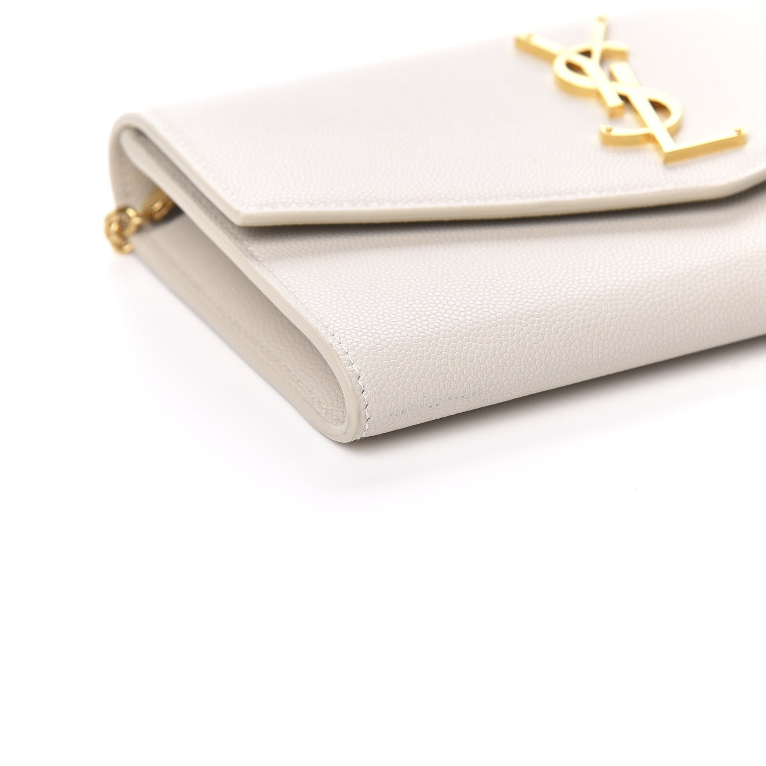 Saint Laurent Grain De Poudre Monogram Uptown Chain Wallet Dark Latte 8 of 12