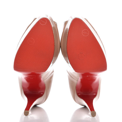 Christian Louboutin Patent Lady Peep 150 Pumps 37 Nude 7 of 15