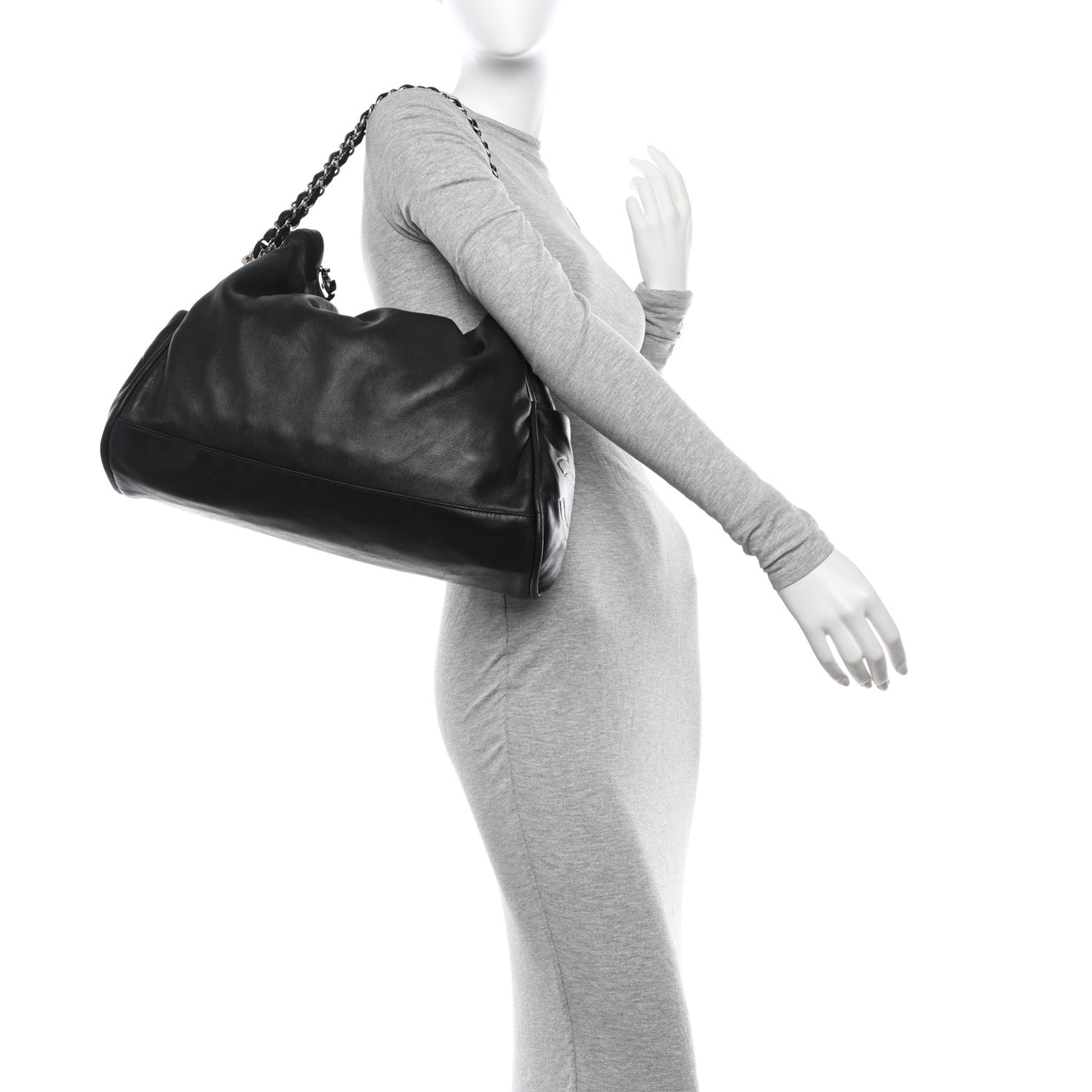 Lambskin Large Ultimate Soft Tote Black