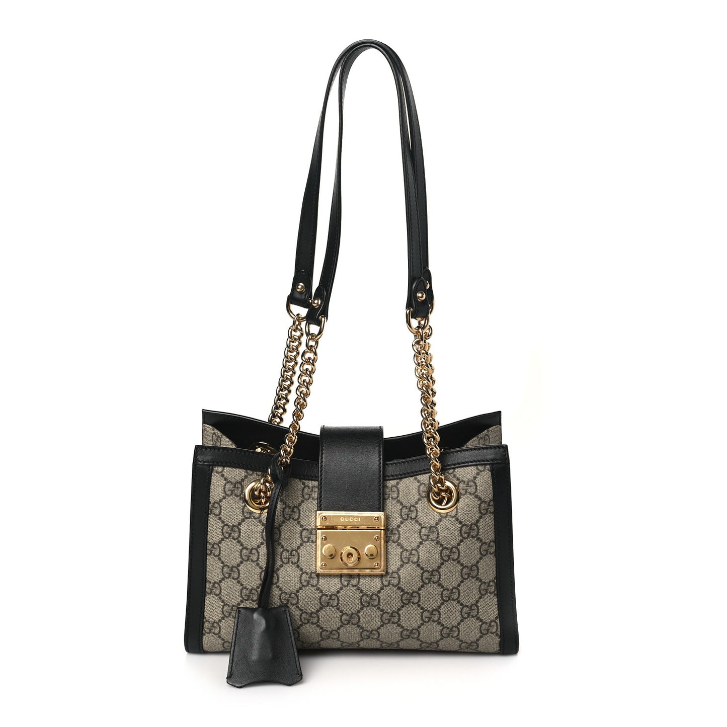 GG Supreme Monogram Small Padlock Tote Black