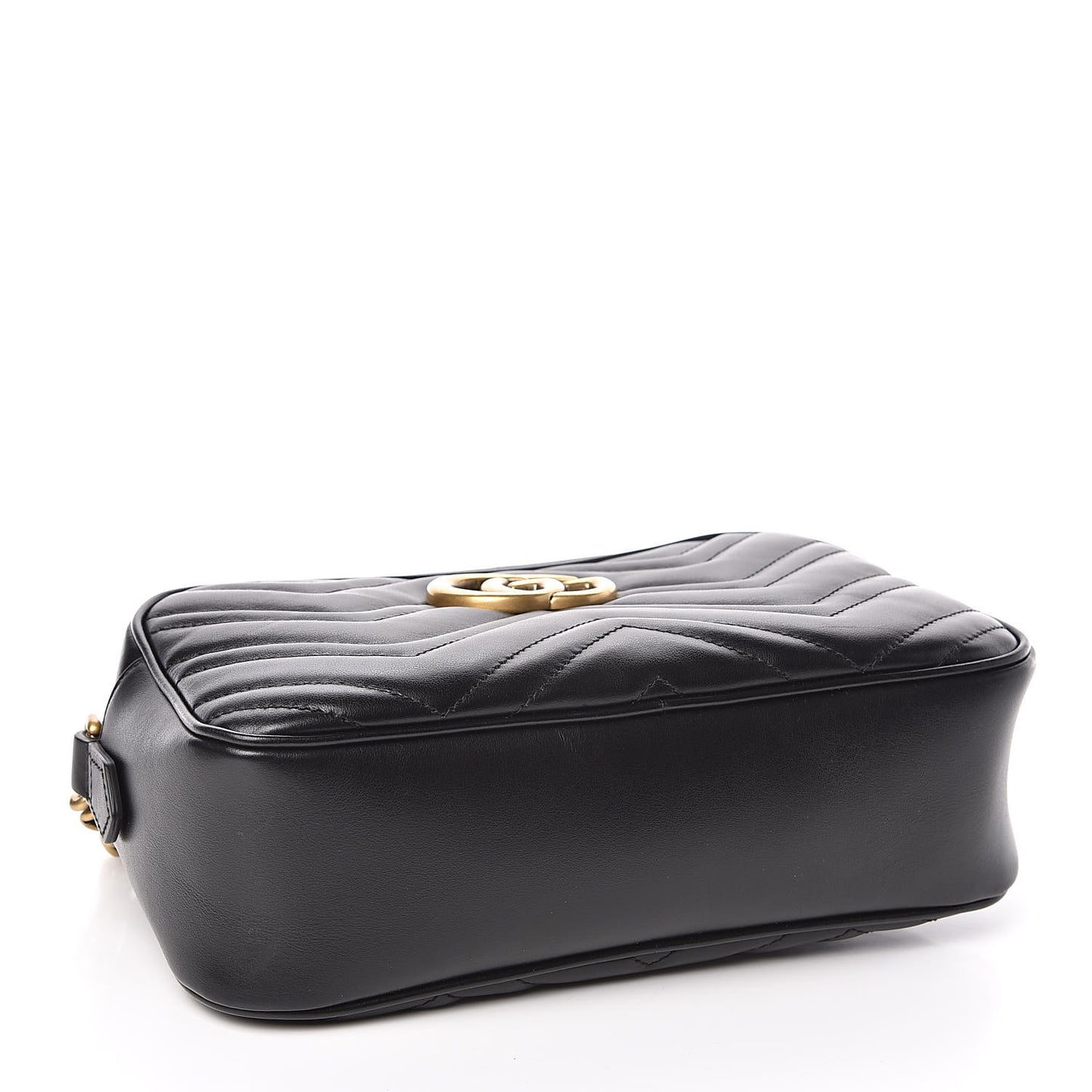 Calfskin Matelasse Small GG Marmont Chain Shoulder Bag Black