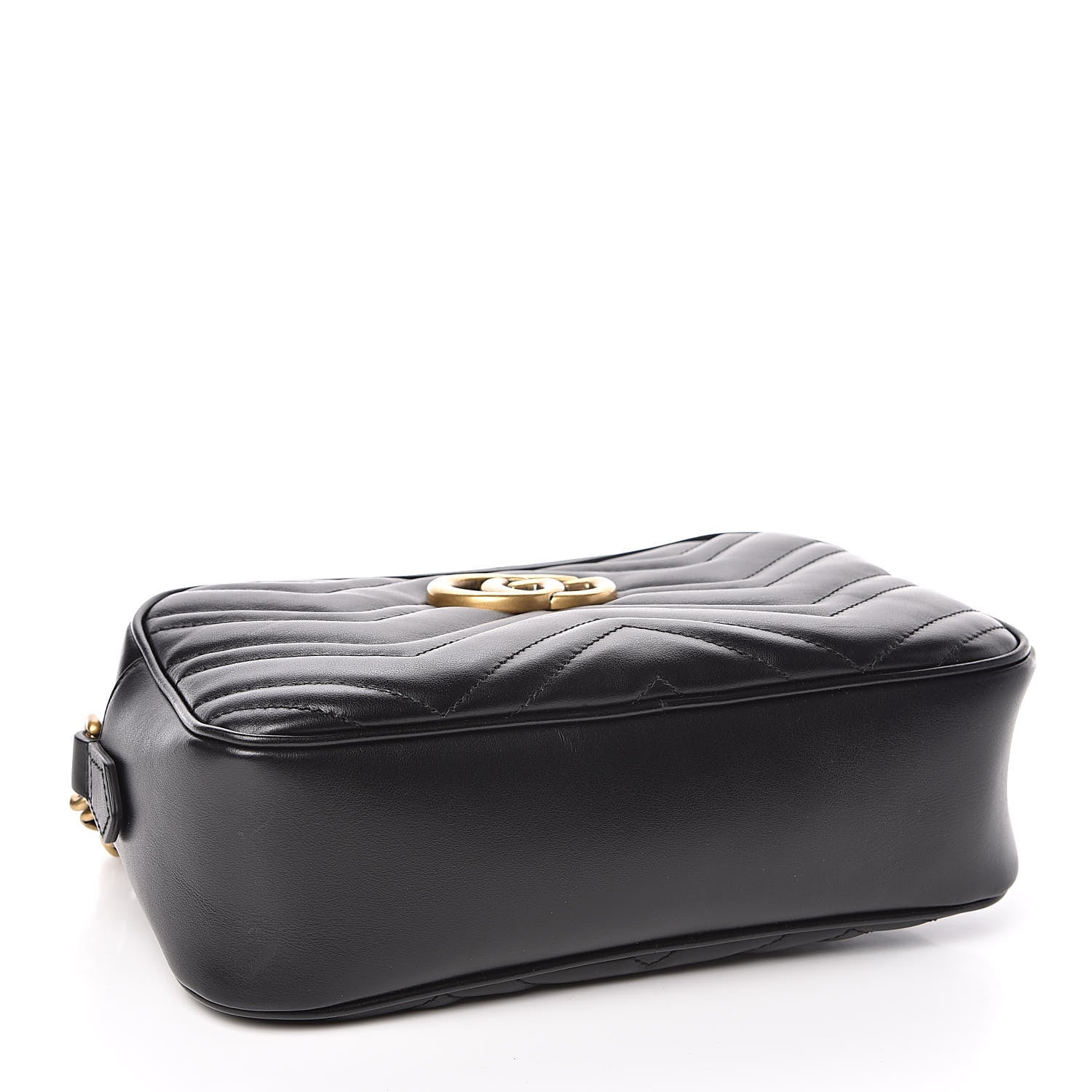 Gucci Calfskin Matelasse Small GG Marmont Chain Shoulder Bag Black 4 of 13
