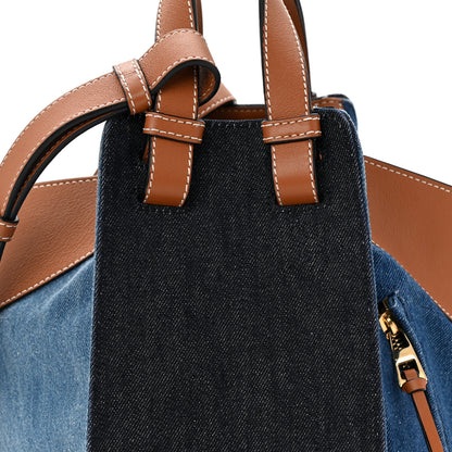 Loewe Calfskin Denim Small Hammock Shoulder Bag Blue Tan 8 of 12