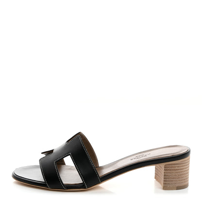Hermes Calfskin Oasis Sandals 39 Black 1 of 8