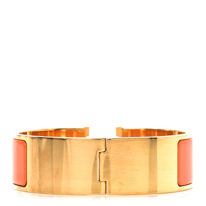 Hermes Enamel Wide Clic Clac H Bracelet GM Orange 3 of 4