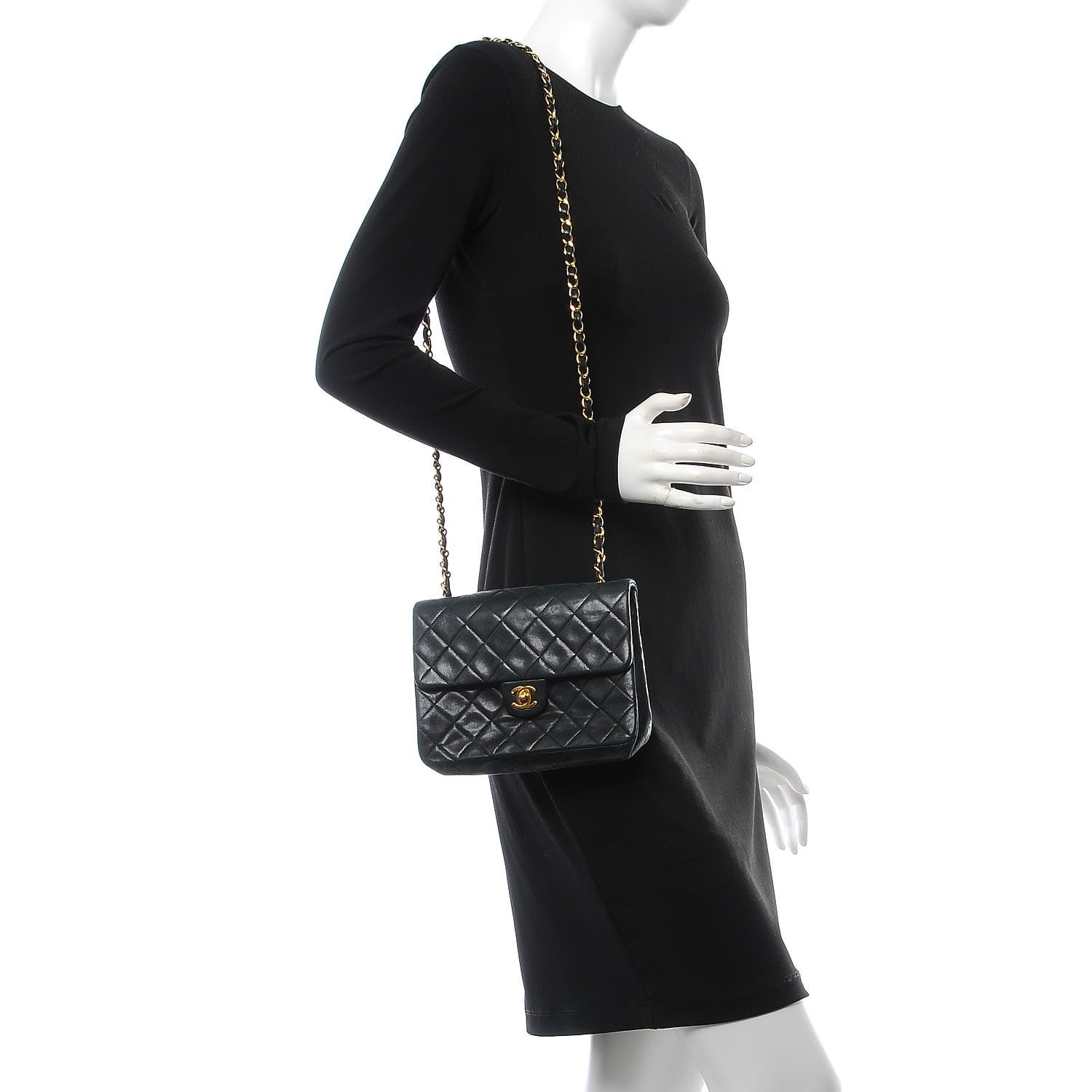 Chanel Lambskin Quilted Mini Square Flap Bag Navy 2 of 18