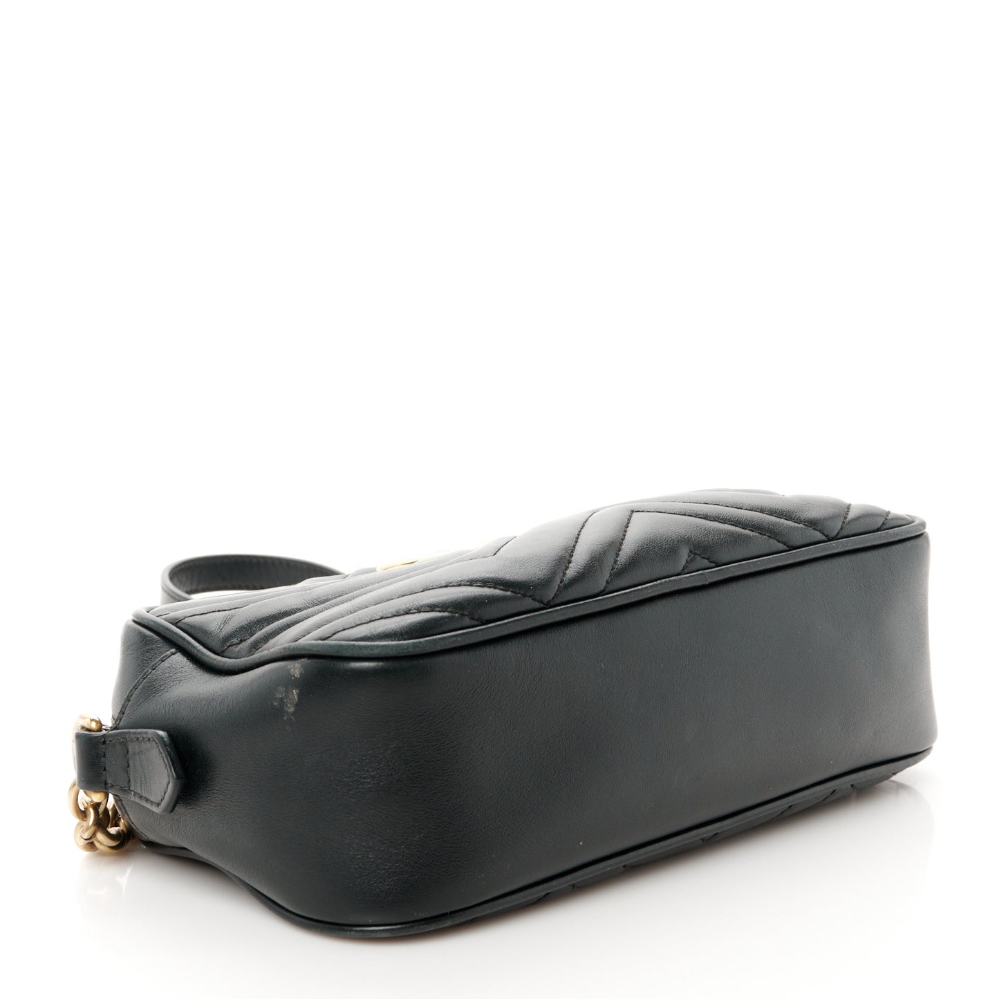 Calfskin Matelasse Small GG Marmont Chain Shoulder Bag Black